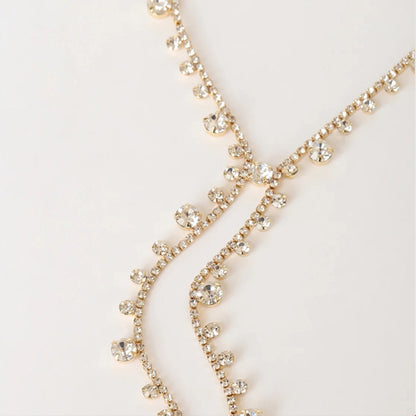 Stonefans Statement Rhinestone Y Shape Necklace Choker Jewelry for Women Fashion Crystal Drop pendant necklace collar jewellery