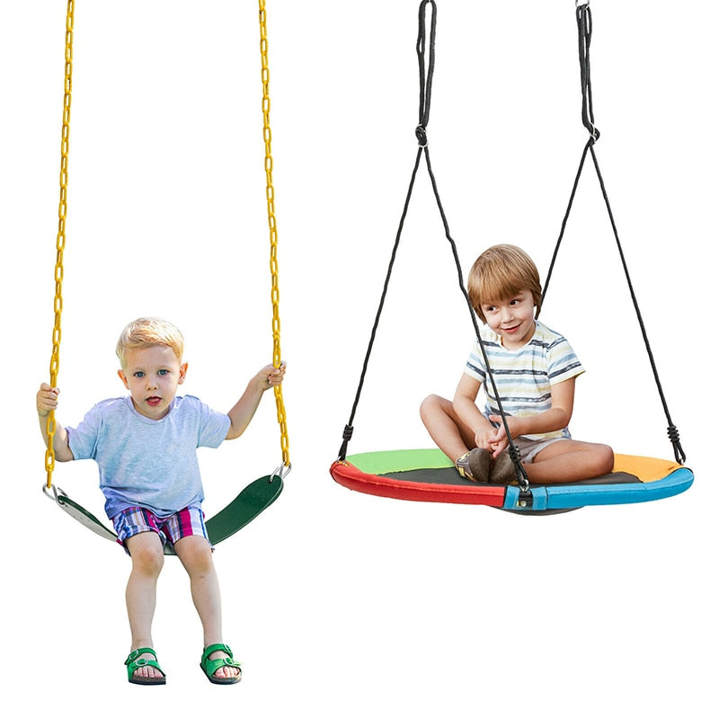 2-Pack Swing Set Swing Seat Replacement and Saucer Tree Swing Swing Set for Kids Outdoor Furniture