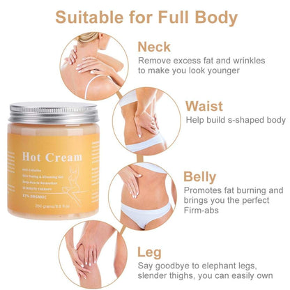 Fat Burner Weight Loss Natural Cream, Anti Cellulite Hot Cream Body Massager