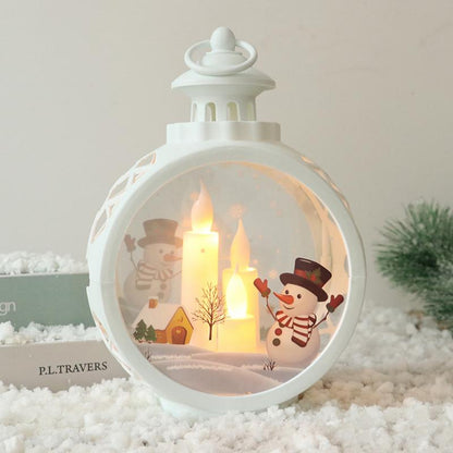 Christmas Light Santa Claus or  Snowman Lantern Tree Ornament