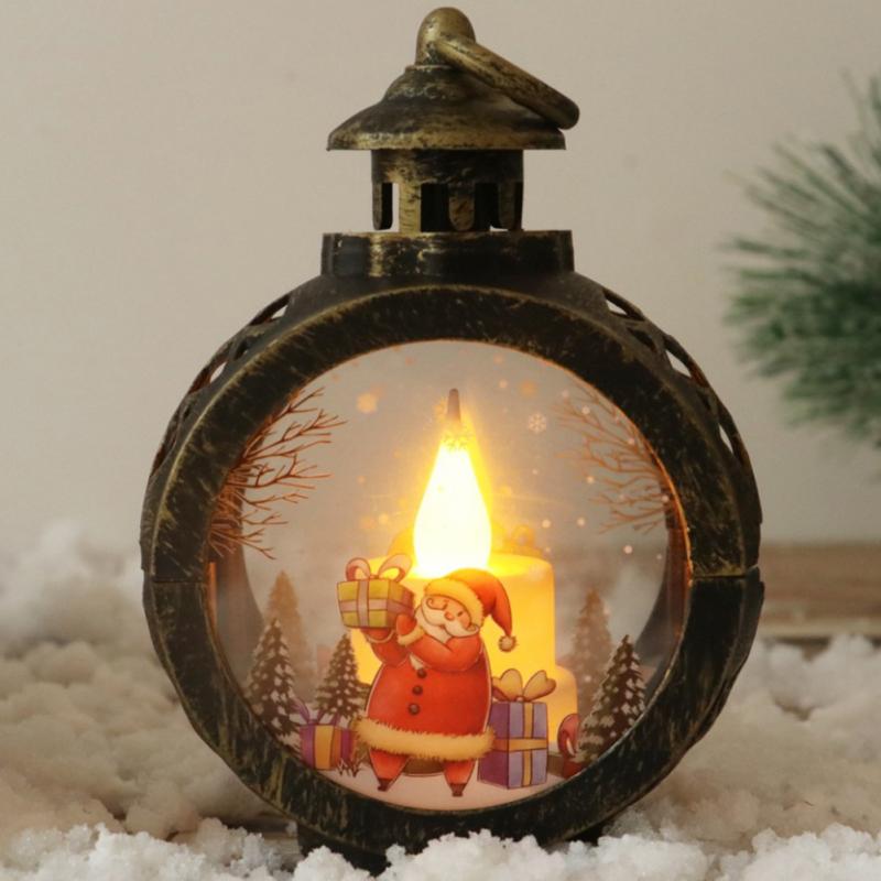 Christmas Light Santa Claus or  Snowman Lantern Tree Ornament