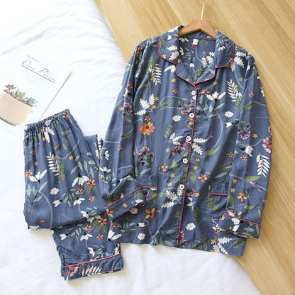 Spring / Summer  long-sleeved ladies pajamas