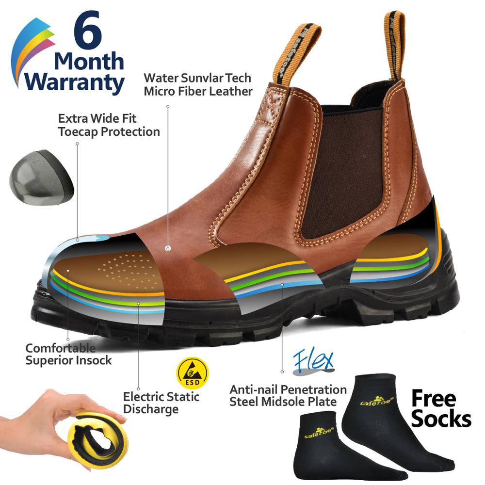 Safetoe Men Safety Shoes Work Boots With Steel Toe Cap Waterproof, S3 Light Weight Breathable Leather shoe