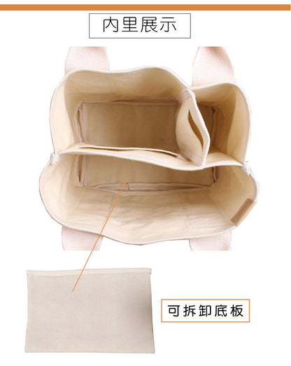 Multi-pocket Large-capacity Canvas Handbag