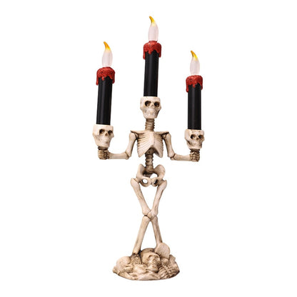 Halloween LED Skull Skeleton Candlestick Lights/ Ghosts Candle Holder