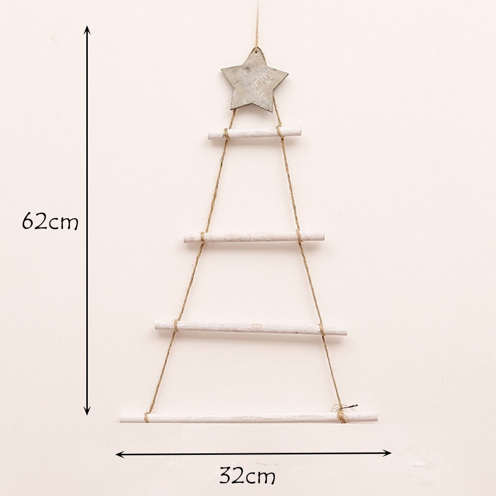 Wood Branches Assembled Christmas Tree Shape Crude Wall Decoration For Home Decorative Ornaments