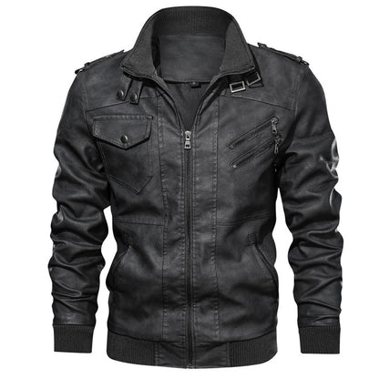 Men's  Leather Jackets, Casual Motorcycle PU Brand Clothing