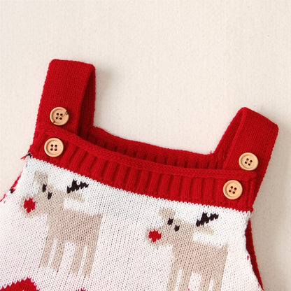 Baby Clothes Christmas Elk Jumper Bodysuits One-piece Clothes For Newbies Triangle Romper