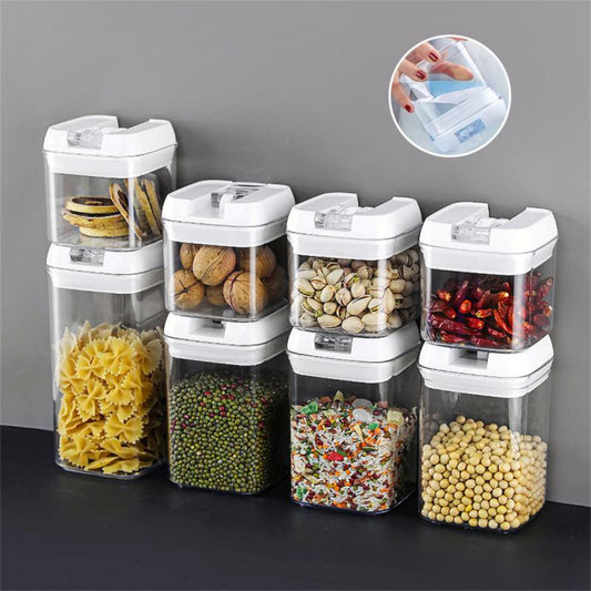 Airtight Plastic Food Storage Containers  for Snacks, Dry Goods, Tea,