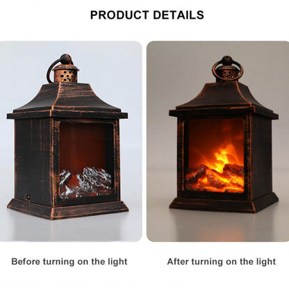 Christmas LED Fireplace Lantern Firewood Fire Night Light USB Charging Party Props Xmas Decoration Desktop Decor For Home