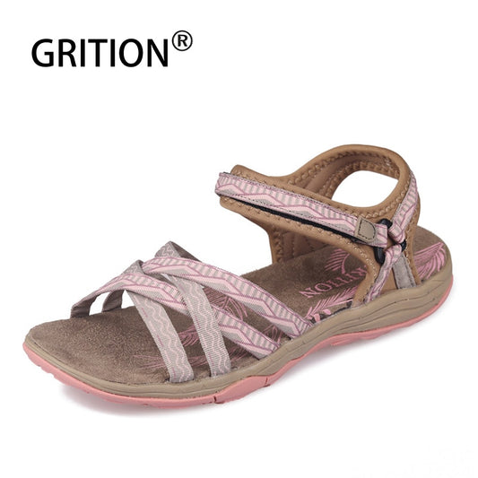 Women Sandals Fashion, High Quality Summer Shoes Flat Casual Sandals with Anti-slip Trekking