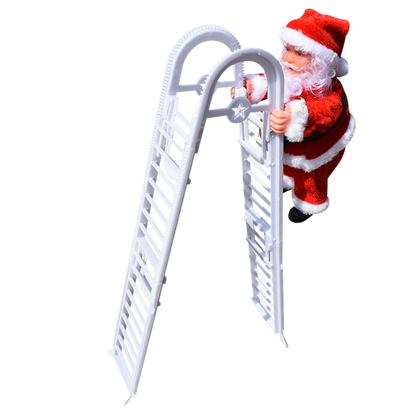 Santa Claus Climbing Beads Battery Operated Electric Climb Up and Down Climbing Santa With Light Music Christmas Decor Ornaments