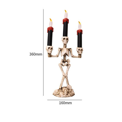 Halloween LED Skull Skeleton Candlestick Lights/ Ghosts Candle Holder