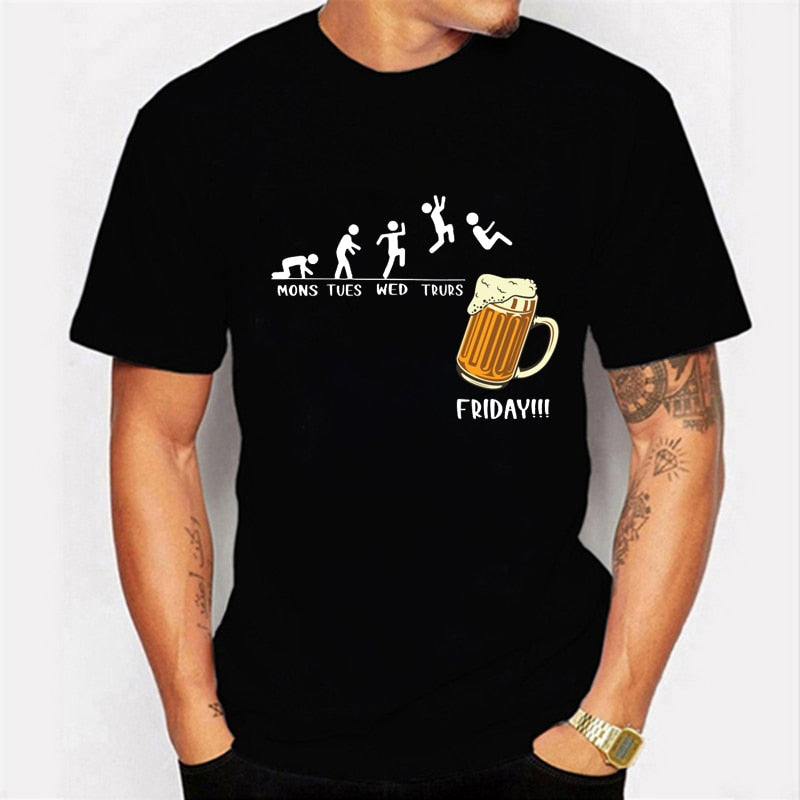 Friday Beer Print  T-shirt