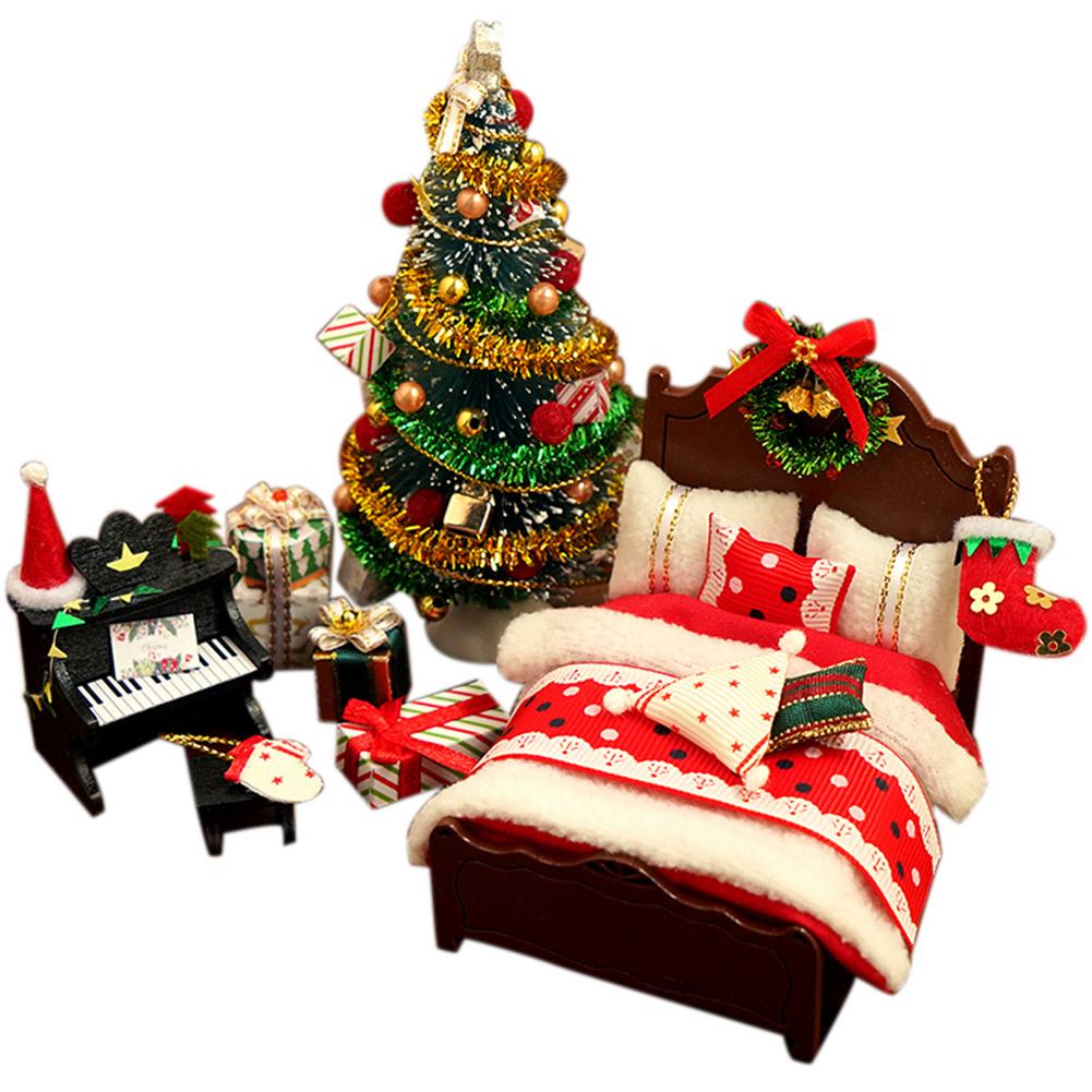 DIY Christmas Furniture, Lovely Handmade Model Toy Doll House Wooden Furniture