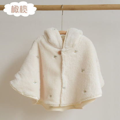 Toddler, Infant Girls Fleece Fur Coat Outerwear