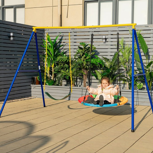 2-Pack Swing Set Swing Seat Replacement and Saucer Tree Swing Swing Set for Kids Outdoor Furniture