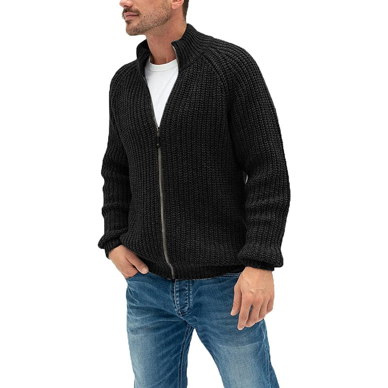 Warm Casual Knitwear Cardigan Multicolor Turtleneck  Loose Outerwear Sweaters for Men.