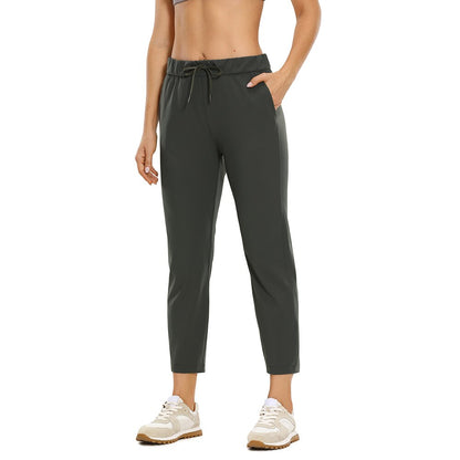 Sport Women.  Joggers Stretch Pants with Tapered Elastic Waist