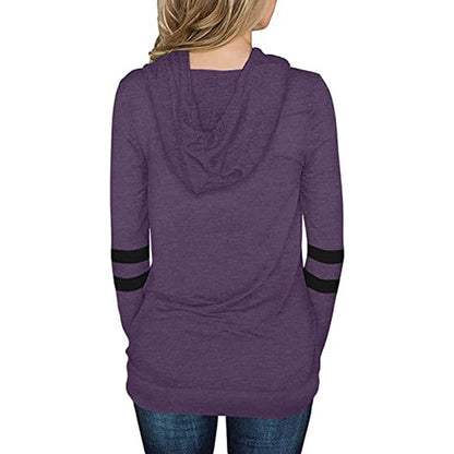 Autumn Winter Hooded Pocket Long Sleeve Sweatshirt Women&#39;s Top