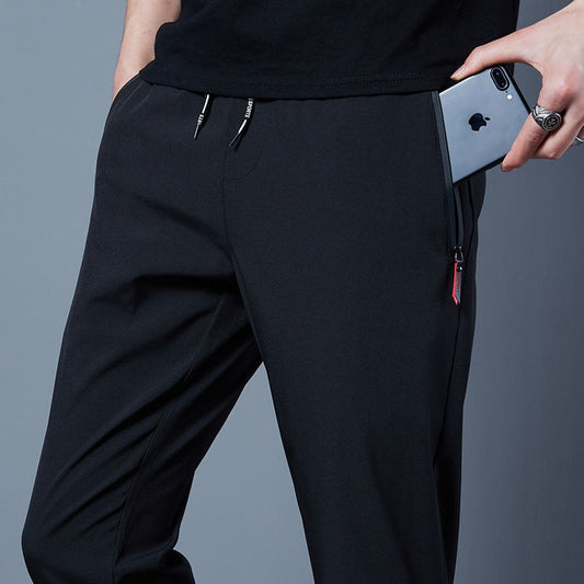Summer Casual Ice Silk,  Sports Pants, Elastic Waist Straight Trousers, Breathable Quick-drying Pants