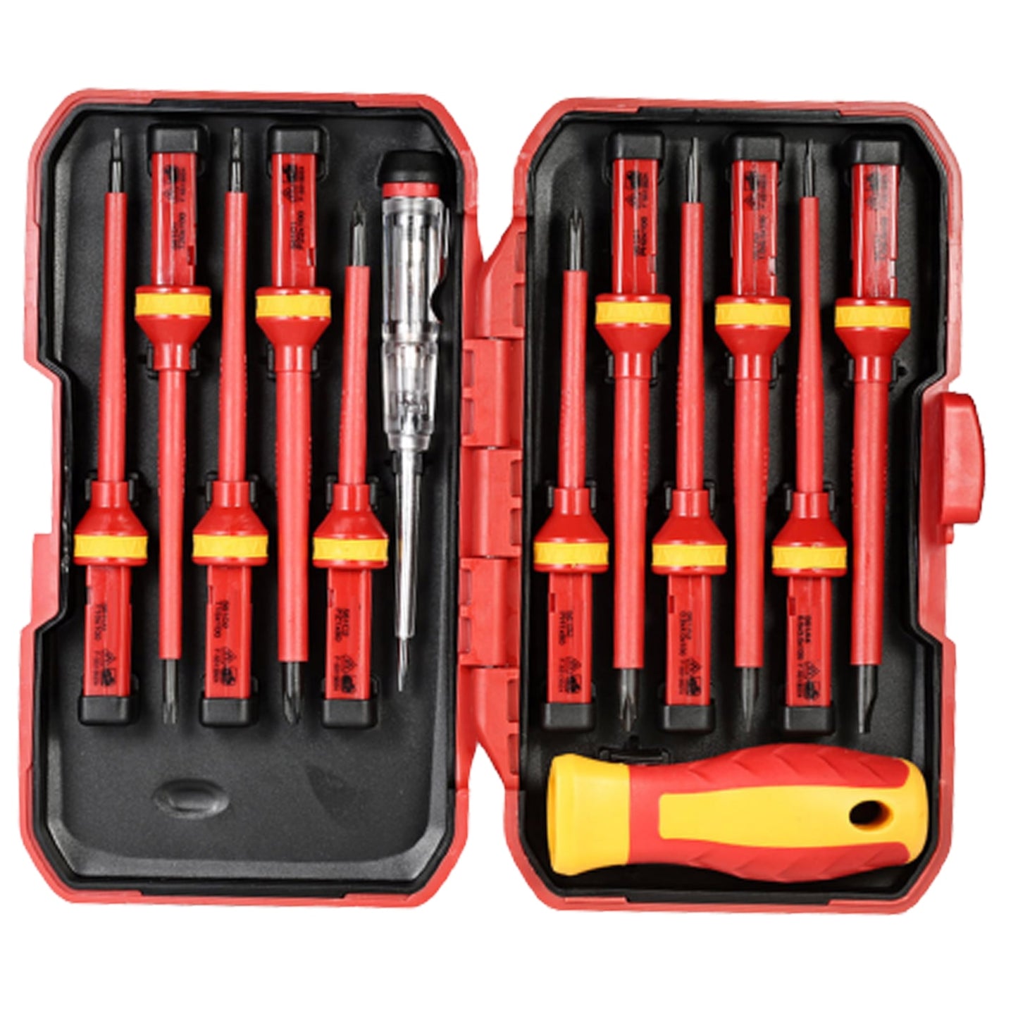 13pcs 1000V Changeable Insulated Screwdrivers Set with Magnetic Slotted Phillips Torx Bits Ring Electrician Repair Hand Tools