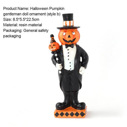 Halloween Decoration Accessories Gentleman Pumpkin Doll Statues