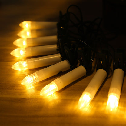 20PCS USB Flameless Taper Christmas LED Candles String Light with Clips for Home Party Xmas Trees Decoration