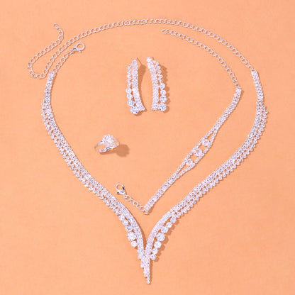 Simple Round Crystal Necklace Sets  for Women makes great Bride Accessories!