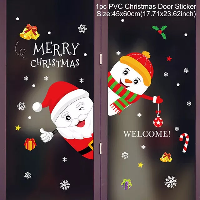 Window Stickers, Christmas Decorations for Home, Office,  Christmas Ornaments, or Xmas Party Decor