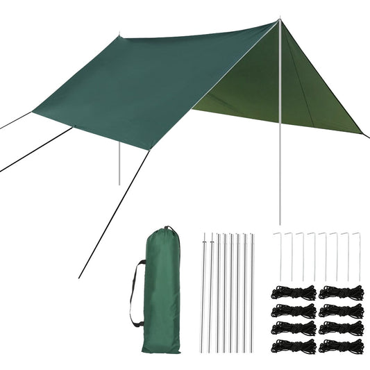 3x3 M Awning with Support Pole Rope Peg Waterproof Tarp Tent .