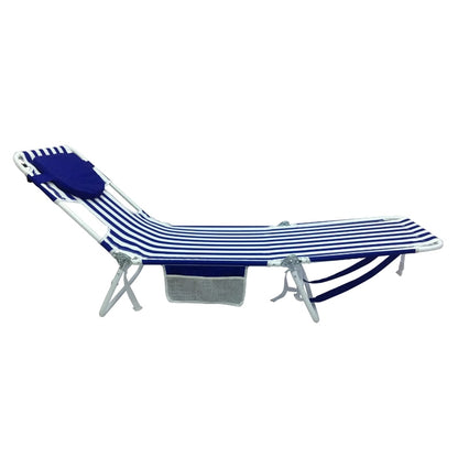 2-Pack Mainstays Folding Backpack Face-Down Beach Lounger, Blue & White Stripe