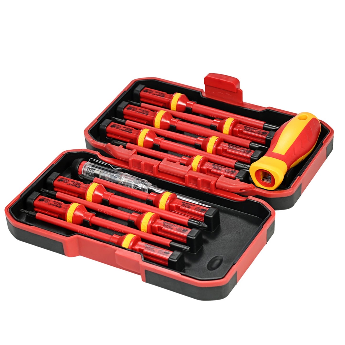 13pcs 1000V Changeable Insulated Screwdrivers Set with Magnetic Slotted Phillips Torx Bits Ring Electrician Repair Hand Tools