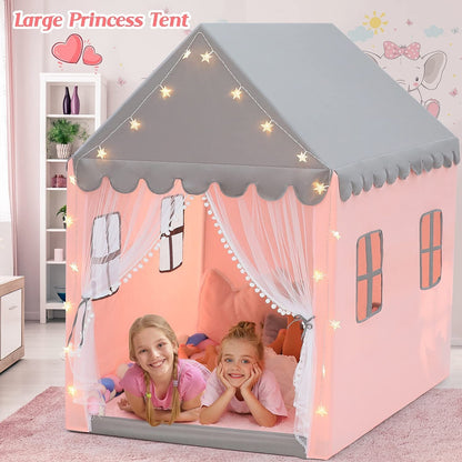 Children's Playhouse Tent.  Princess Castle House Cartoon Game Room with Star Light String