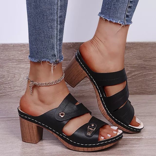 2023 NEW for women 2022 slip-on sandals women slippers hollow platform shoes women solid color summer shoes sandalias mujer
