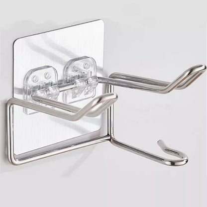 Hair Dryer Holder Organizer Adhesive Wall Mounted Nail Free No Drilling Stainless Steel Spiral Stand For Bathroom