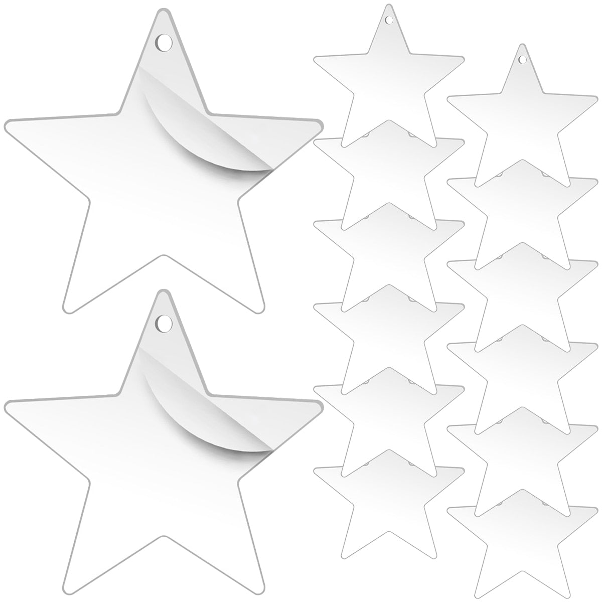 30Pcs Transparent Snowflake Star Shaped Clear Acrylic Panel