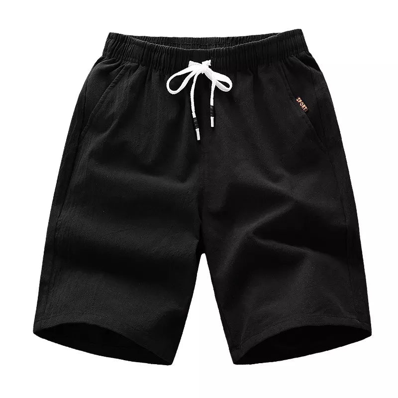 Cotton Linen Summer Casual  Men Shorts . Breathable Beach Boardshorts Pants Men Sweatpants