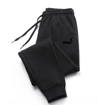 Autumn And Winter Fleece Men's Fashion Drawstring Casual Jogging Sports Pants Harajuku Style Sweatpants