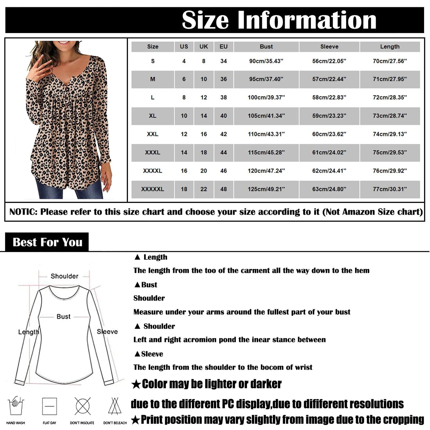 Women's printed Casual Button Blouse with Long Sleeves