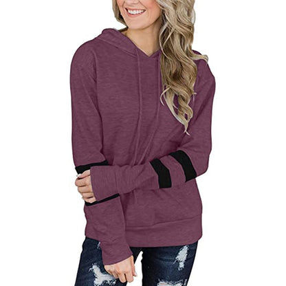 Autumn Winter Hooded Pocket Long Sleeve Sweatshirt Women&#39;s Top