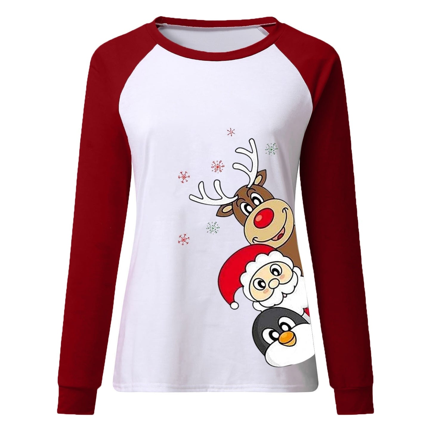 Long Sleeve T Shirts Tops  Loose Sweater Christmas Women Sweatshirts S-3xl