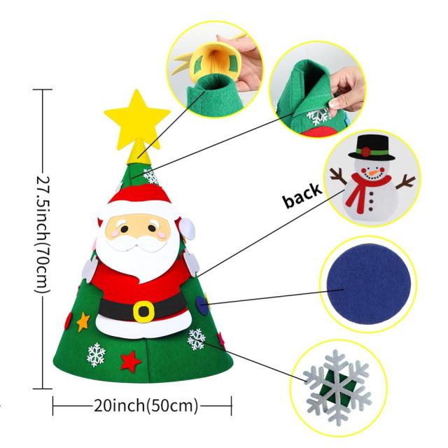 Felt Toddler Christmas Tree with cling-on decorations - blueselections