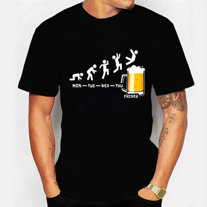 Friday Beer Print Men&#39;s Brand T-shirts Funny Graphic Hip Hop Summer Women Men Tshirts Streetwear Harajuku T-Shirt Shirt - blueselections
