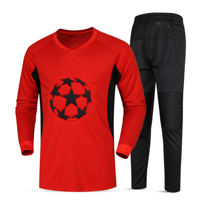 Soccer Jerseys Kit Sponge Protector Long Sleeve Suit - blueselections