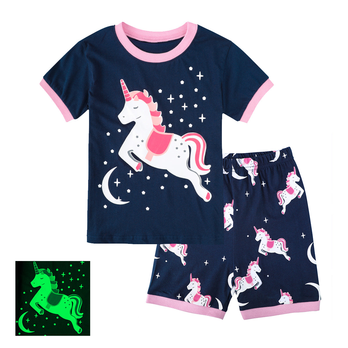 Unicorn Cotton Pajama Set for Toddlers Cartoon - blueselections