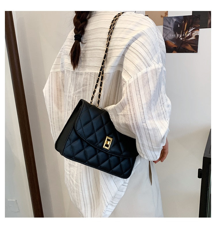 Casual Fashion Chain Shoulder Bag - blueselections