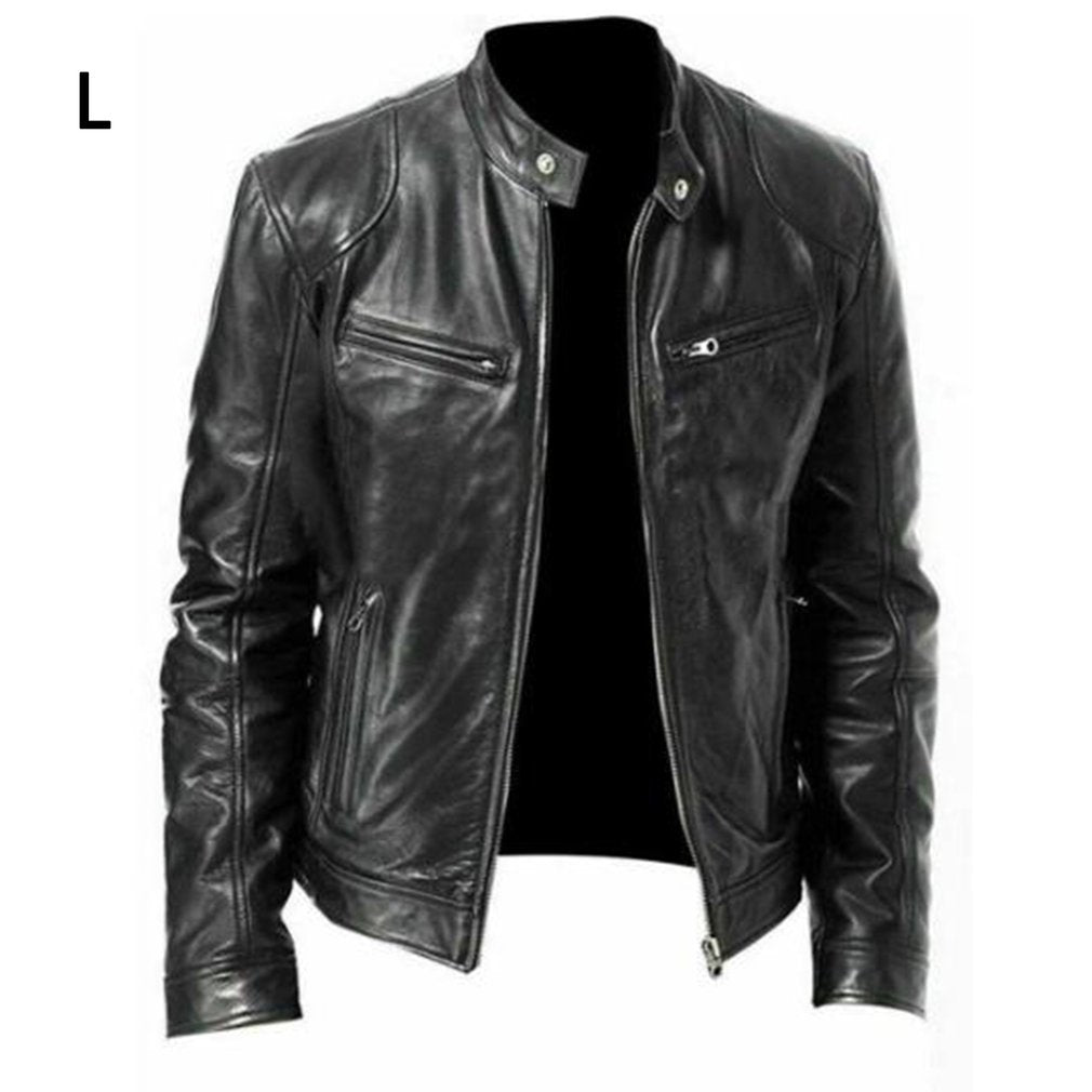 Mens Fashion Lambskin Leather Jacket - blueselections